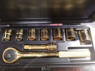 Vintage Bonney Tools Chrysler Master Technician Award Gold Plated Socket Set Usa