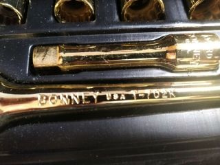 Vintage Bonney Tools Chrysler Master Technician Award Gold Plated Socket Set USA 2