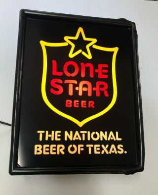 Vintage Lone Star Beer Light Up Sign Neo Neon Lighted