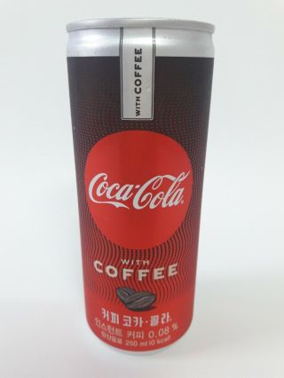 Korean Empty Coca - Cola Can With Coffee From Korea 250 Ml 2019 Bottom Hole