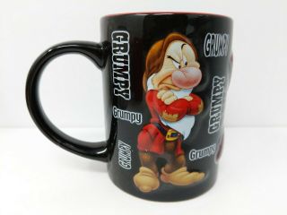 Jerry Leigh Disney Born Grumpy Dwarf Snow White Black Red Mug 3