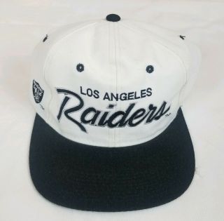 Vintage Los Angeles Oakland Raiders Sports Specialties Script Snapback Hat Cap 2