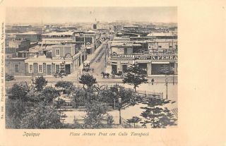 Iquique,  Chile,  Plaza Arturo Prat & Calle Tarapaca,  Horse Drawn Trolley C 1902