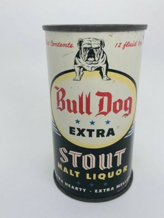 Bull Dog Extra Stout Malt Liquor - 1950’s Flat Top Beer Can.  California Brewing.