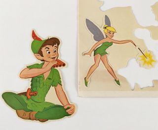Vintage Disney Peter Pan Tinkerbell Die Cuts Nursery Art 60s Decoupage
