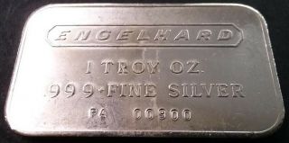 ✰✰ Vintage Engelhard 1 Oz Silver Bar Ingot W/fancy Radar 00900 Serial Wow ✰✰