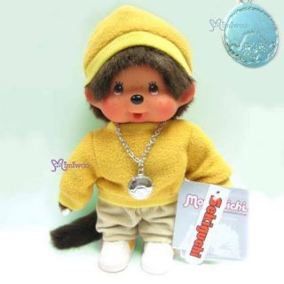 Monchhichi 20cm Plush Doll Fleece Cap & Sweat Girl Yellow 236040