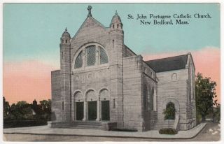 Bedford Massachusetts Pc Postcard St John Portuguese Catholic Church Mass Ma