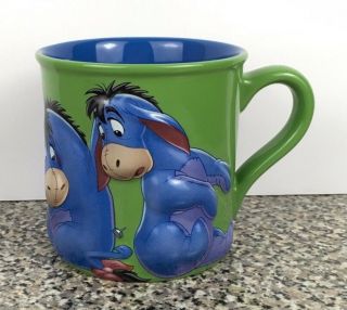 Disney Store Large Winnie The Pooh Eeyore Ceramic 3d Coffee Mug Cup Green