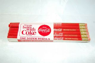 Coca Cola Coke One Dozen 12 Red Pencils Refreshing,