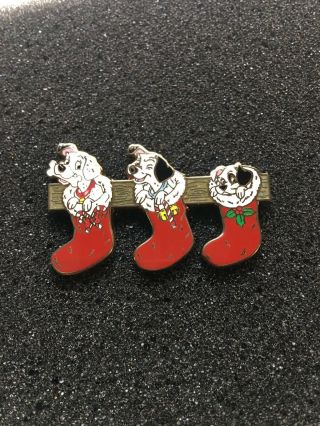 Disney Pin Christmas Mystery Box Holidays Dalmatian Puppies In Stockings Santa