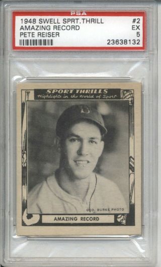 1948 Swell Sport Thrills Pete Record 2 Psa 5 Ex Vintage Baseball Card
