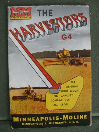 Minneapolis Moline G4 Harvestor Brochure