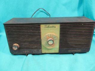 Sears Silvertone 9004 Twin Speakers Am Tube Radio For Restoration (hums)