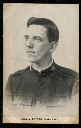 1910 Salvation Army St Albans Official Postcard Adjutant Robert Marshall