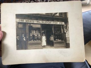 Rare 1900’s Storefront Photo Of Wm.  Block Meat Market Jersey?
