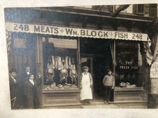 Rare 1900’s Storefront Photo Of Wm.  Block Meat Market Jersey? 2