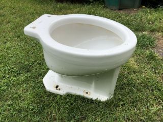 toilet Standard tank Bowl Vtg Bathroom Victorian White Porcelain Wall Trent Base 3