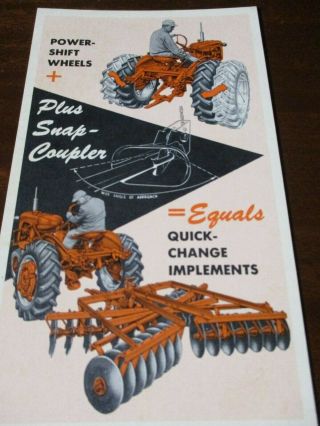 Allis - Chalmers Snap Coupler For Ca And Wd - 45 Tractors Post Card 1954?