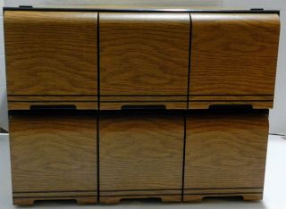 2 - Vintage 3 Drawer Faux Wood Grain Cd Media Storage Case Organizer Holds Discs