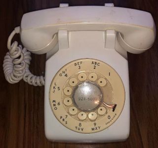 Vintage Western Electric Bell System Rotary Dial Phone Model 500 White (1)