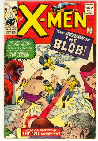 X - Men 7 1964 Marvel Comics The Blob (2nd App. ) Looking Book Unrestored