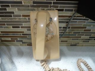 Vintage Western Electric Bell System Beige Rotary Wall Telephone 554 Phone 1969