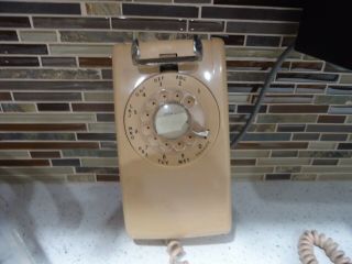 Vintage Western Electric Bell System Beige Rotary Wall Telephone 554 Phone 1969 2