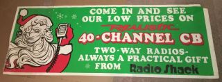 Adv.  “radio Shack - Realistic 40 Channel Cb Radio” Poster; Christmas; 1970’s; Vg;