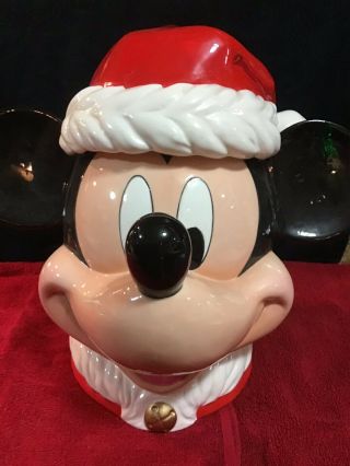 Disney Santa Mickey Mouse Cookie Jar Enesco Mickey & Co