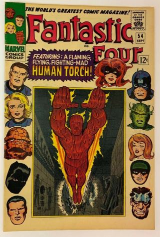 Fantastic Four 54 Marvel Comics 1966 Fn/vf Stan Lee & Jack Kirby Black Panther