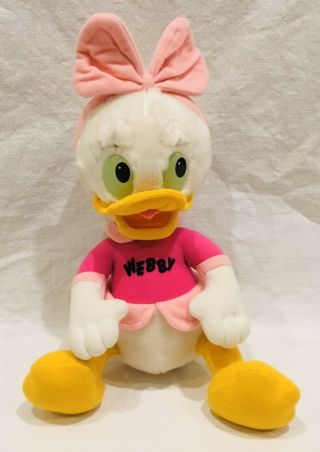 Plush Disney Hasbro Duck Tales Webby Pink Ducktales Vtg 1986 Very Rare 15” Euc
