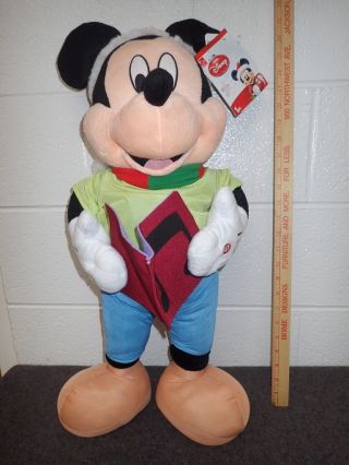 Gemmy Industries 24 " Porch Greeter Mickey Mouse Sings " Deck The Halls " With Tag