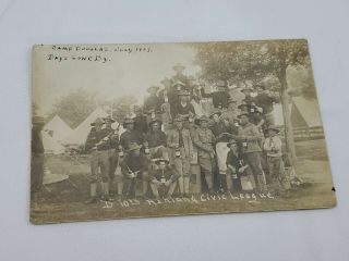 Vtg Real Photo Postcard Rppc Wwi Army Camp Douglas 1909 Ashland Civic League (19)