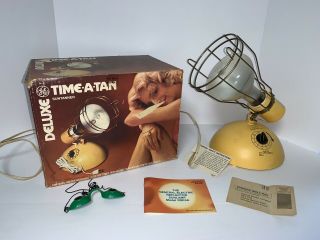 Ge Time A Tan Deluxe Suntanner Sunlamp Rsk6a Complete Bulb Goggles Vintage