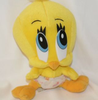 Looney Tunes Baby Tweety Bird Plush Yellow 8 " Stuffed Toy Warner Brothers Vtg