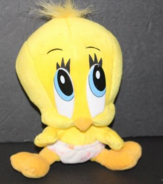 Looney Tunes Baby Tweety Bird Plush Yellow 8 
