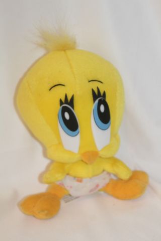 Looney Tunes Baby Tweety Bird Plush Yellow 8 
