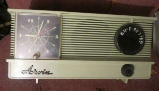 Vintage Arvin Willow Green Model 5571 Clock Radio Am Tube