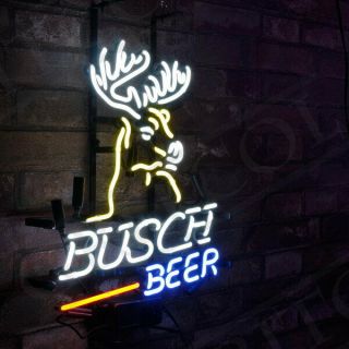" Busch Beer " Bud Wiser Bar Pub Neon Sign Light Bud Poster Open Display Led