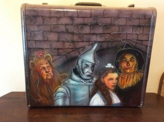 1 Of A Kind Signed Vintage Wizard Of Oz Art Painting Unique Suitcase