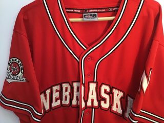 Vintage Nebraska Huskers Colosseum Baseball Jersey Size L Adult Logo Patches