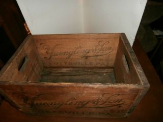 Vintage Yuengling & Son beer wood box,  sign D.  G.  Yuengling,  Pottsville,  Pa 2