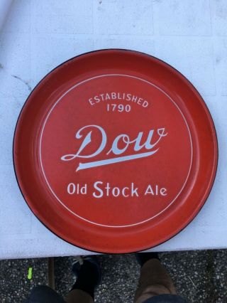 Early Advertising Dow Old Stock Ale Brewery Beer Metal Tray Canadian