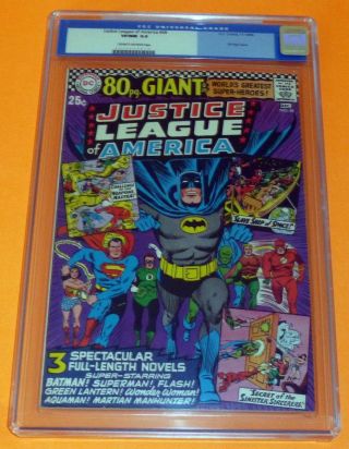 1966 Justice League Of America 48 Cgc 9.  0 Cr - Ow Vf/nm Wonder Woman 80 Pg Giant