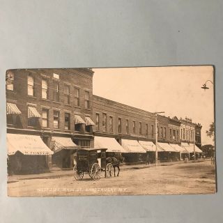 Chateaugay York Ny Real Photo Rppc Postcard 1911 West Side Main Street
