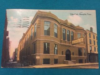 1909 Vintage Color Elks Club Memphis Tn Tennessee