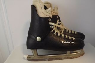 Vintage Lange Laser 3,  Adult Size 13,  Plastic Molded Ice Hockey Skates,  Vg