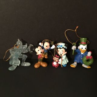 Disney Mickey Christmas Carol Ornaments Mickey Minnie Goofy Scrooge Mcduck Avon
