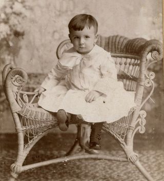 Antique Photo Cabinet Card Cute Little Boy In Dress Fashion By Macnabb York